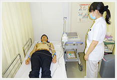 心電図検査の様子